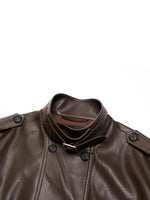 PU Leather Double-Breasted Women Trench Jacket GOELIA