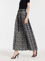 Rose Jacquard Pleated Women Mamianqun With Bottomed Skirt GOELIA
