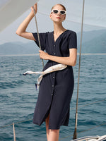 Triacetate Dress With Belt And Silk Scarf GOELIA