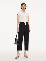 [Preview] Elastic Back Waist Women Tapered Cropped Pants GOELIA