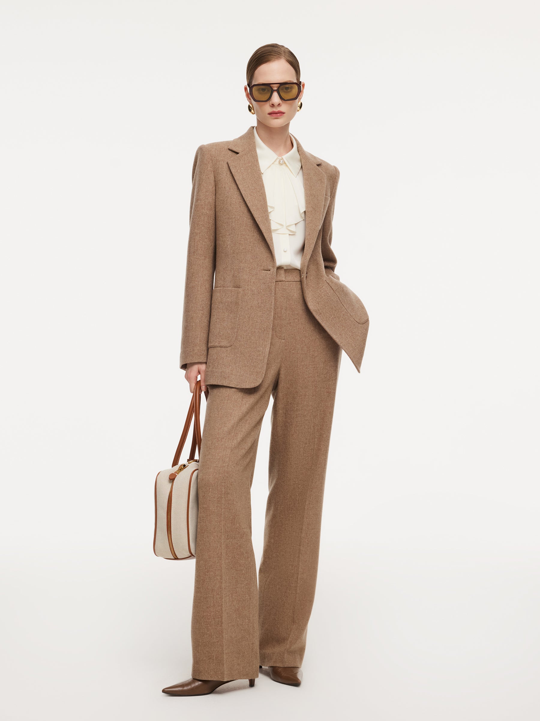 [Preview] Washable Wool Cashmere Blend Women Blazer GOELIA