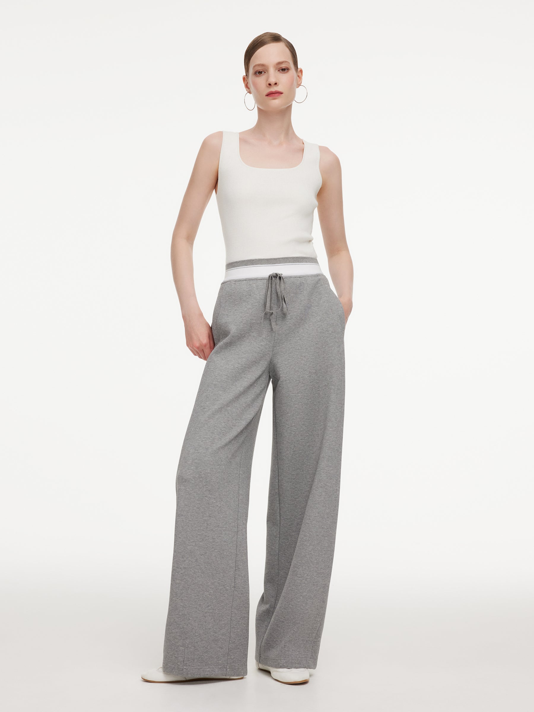 Soft Drawstring Wide-Leg Women Sweatpants GOELIA