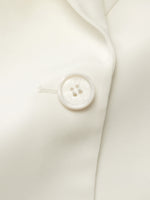 Triacetate Blend One Button Women Ruched Sleeve Blazer GOELIA