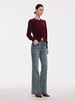 Denim High-Waisted Women Flared Jeans GOELIA