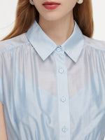 Tencel Blend Women Midi Shirt Dress With Slip GOELIA
