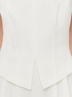 Acetate Faux Two-Piece Women Sleeveless Midi Dress GOELIA