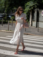 Tencel Blend Patchwork Lace Women Maxi Dress GOELIA