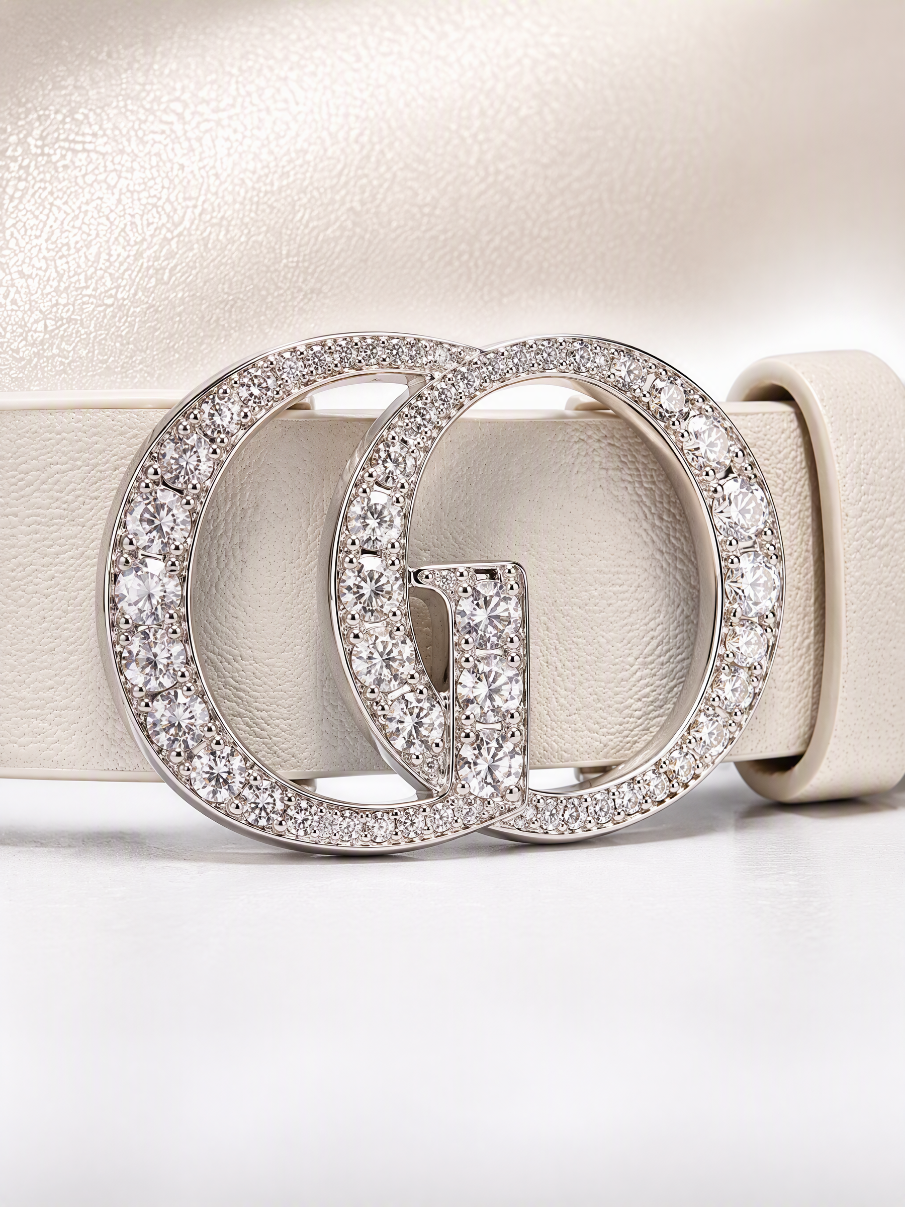 Rhinestone GO Letter Women Leather Belt Size Small GOELIA
