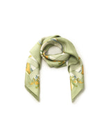 Iris Printed 60 Square 14 Momme Mulberry Silk Scarf GOELIA