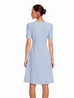 V-Neck Asymmetric Pleated Women Midi Dress GOELIA