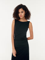 Modal Gathered Waist Women Vest Maxi Dress GOELIA