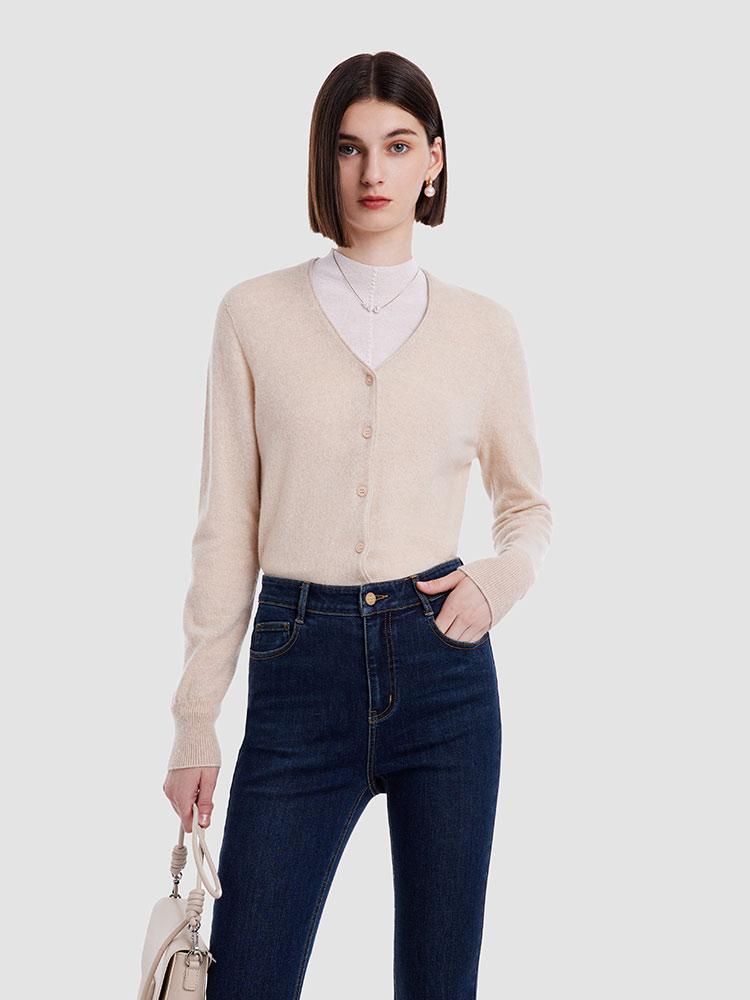 Solid Seamless Cashmere Cardigan GOELIA