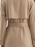 Worsted Woolen Double-Breasted Trench Coat GOELIA