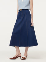 Denim A-Line Adjustable Waist Women Skirt GOELIA