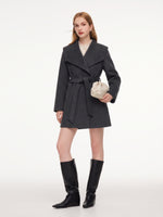 [Preview] 100% Wool Convertible Collar Women Wrap Coat GOELIA