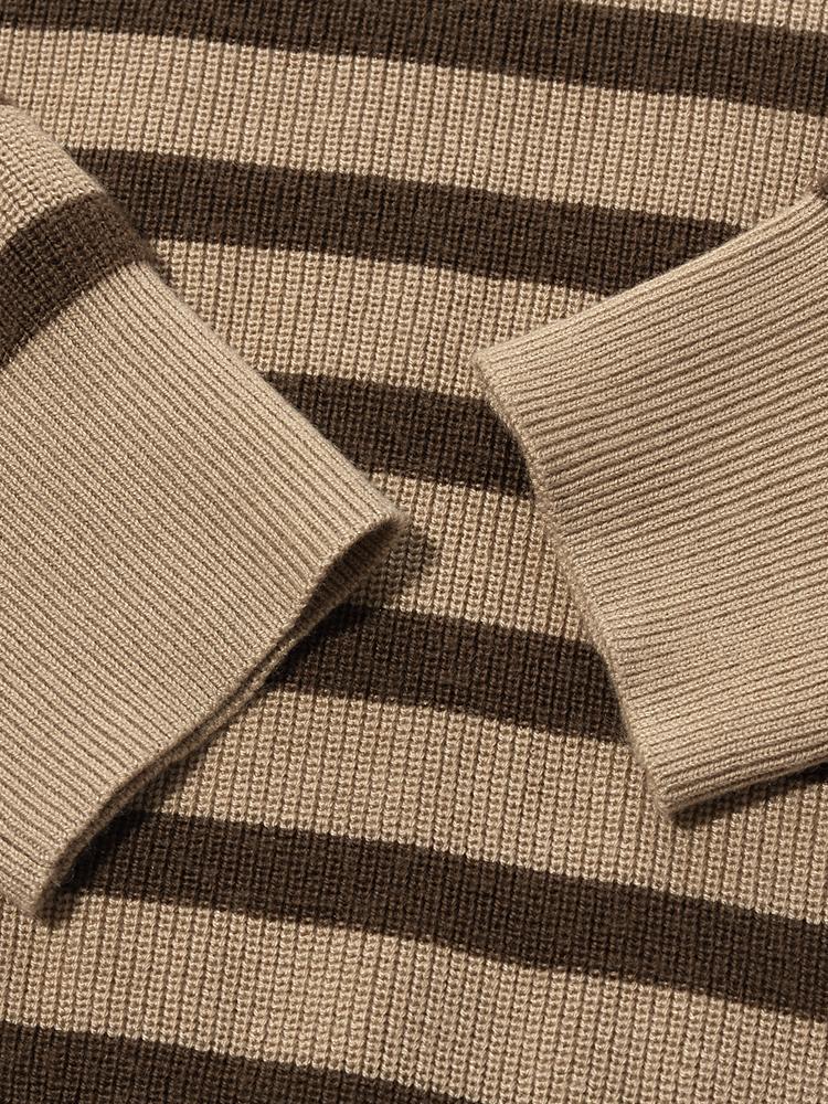 Machine Washable Wool Stripe Women Sweater GOELIA
