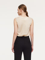22MM Mulberry Silk Cowl Neck Women Tank Top GOELIA