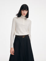 [Preview] Cashmere Wool Blend Convertible High Neck Women Sweater GOELIA