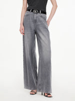 [Preview] Lyocell Cotton Blend Denim Women Straight Leg Jeans With Leather Belt GOELIA