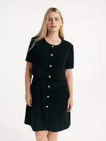 Triacetate Faux-Layered Single-Breasted Women Mini Dress GOELIA