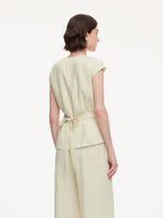 100% Acetate Back Tie Women Cap Sleeve Top GOELIA