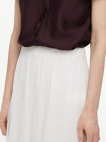 Elastic Waist A-Line Pleated Women Mesh Skirt GOELIA