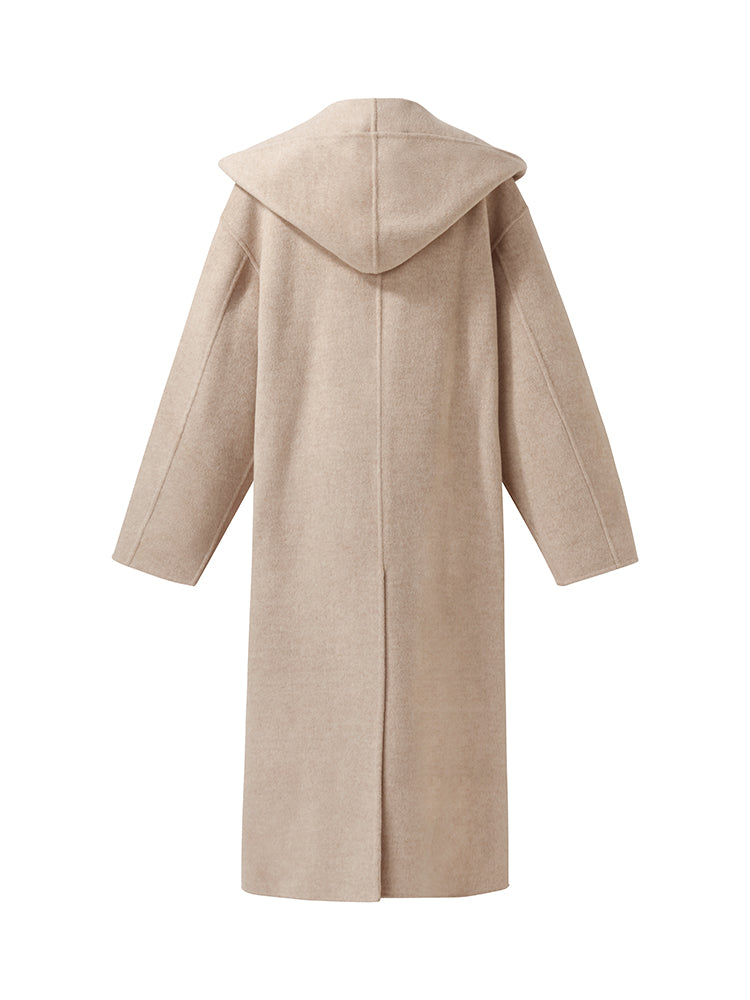 Wool Cashmere Unisex Hooded Wrap Coat – GOELIA