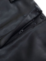 PU Leather A-Line Women Skirt With Belt GOELIA