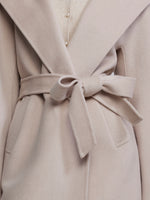 [Preview] Cashmere Wool Blend Women Hooded Wrap Coat GOELIA