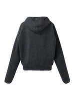 100% Brushed Wool Zip-Up Unisex Hoodie GOELIA