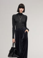 Cashmere Mulberry Silk Tencel Blend Women Knit Top GOELIA