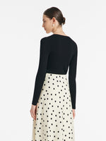 Pure Washable Wool V-Neck Women Knit Top GOELIA