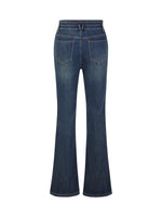 [Preview] Denim Fleece-Lined Women High-Waisted Flared Jeans GOELIA