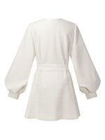Tweed Balloon Sleeves A-Line Women Wrap Coat GOELIA