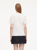 [Preview] 100% Cotton Beaded Letter Women T-Shirt GOELIA