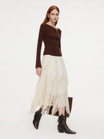 Cascading Ruffle Asymmetrical Women Skirt GOELIA