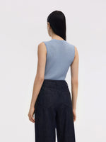 Tencel Blend Half-Zip Women V-Neck Knit Tank Top GOELIA