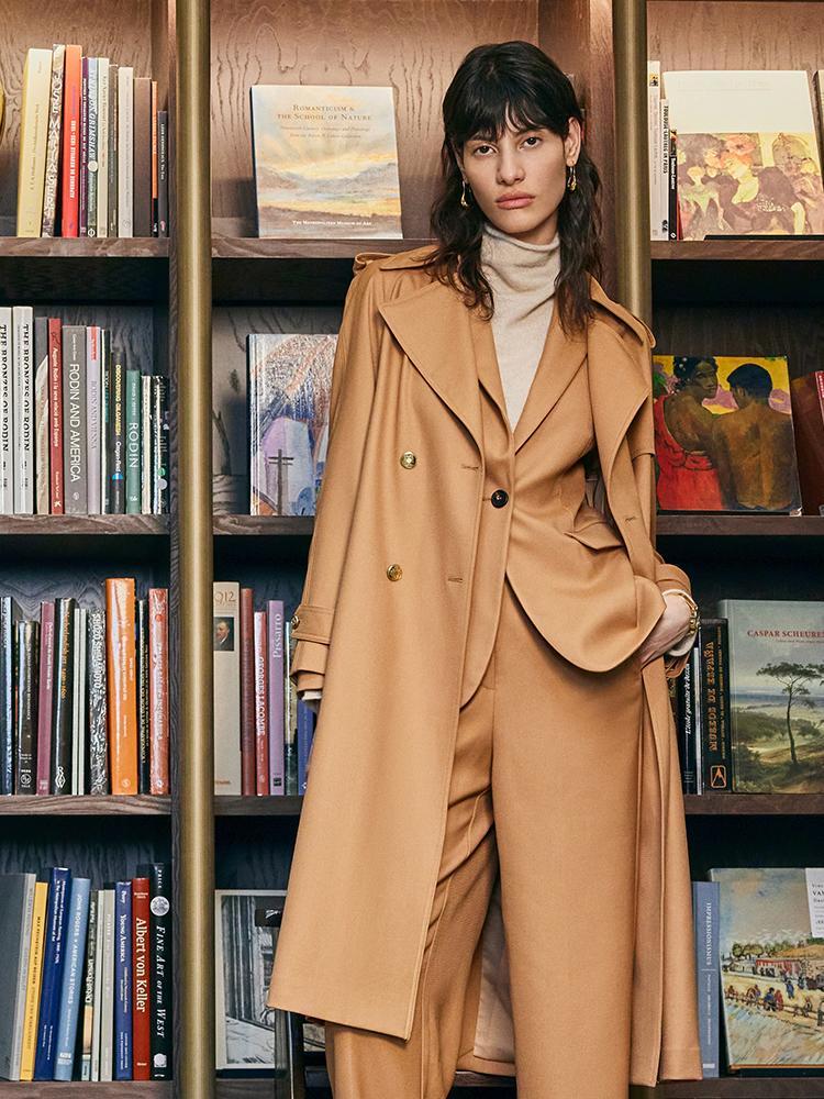 Worsted Wool Trench Coat GOELIA