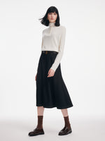 [Preview] Cashmere Wool Blend Convertible High Neck Women Sweater GOELIA