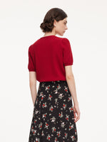 [Preview] Tencel Blend Floral Embroidered Women Knit Top GOELIA