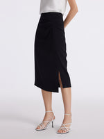 Triacetate Slit Ruched Women Half Skirt GOELIA