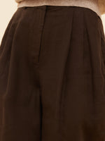100% Linen Women Straight Leg Pants GOELIA
