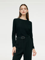 Pure Wool Women Long Sleeve Top GOELIA