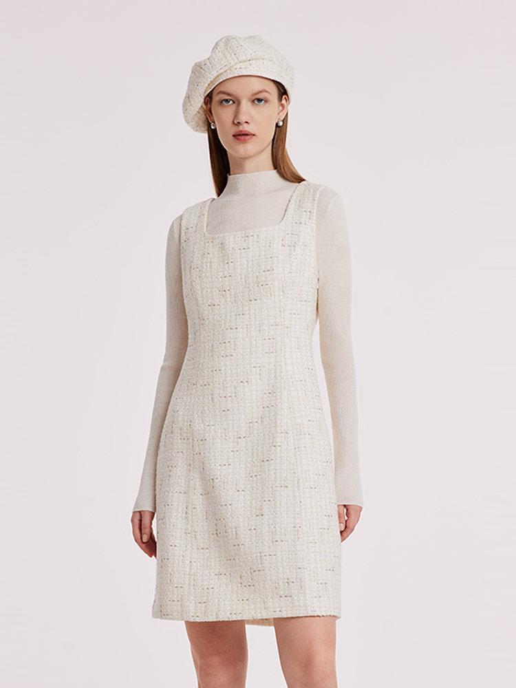 A-Line Sleeveless Tweed Dress GOELIA
