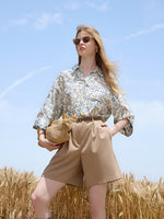 Loose A-Line Women Shorts With Belt GOELIA