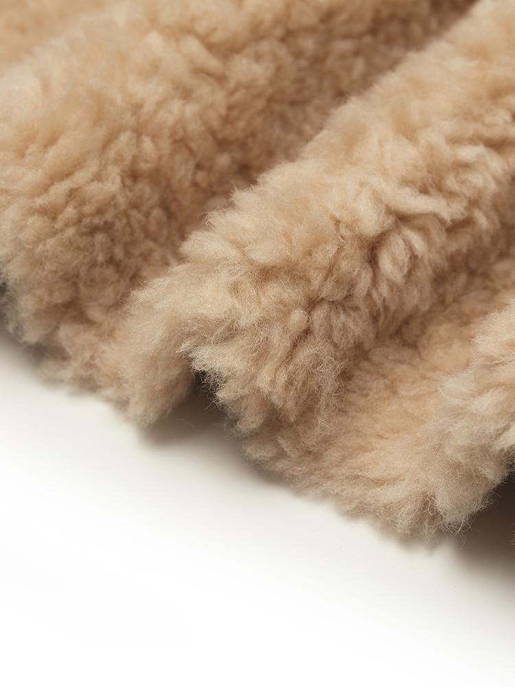 Pure Wool Hooded Short Velour Coat GOELIA