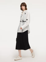 3D Heart Shirt And Sleeveless Dress Two-Piece Set With Tie String Belt GOELIA