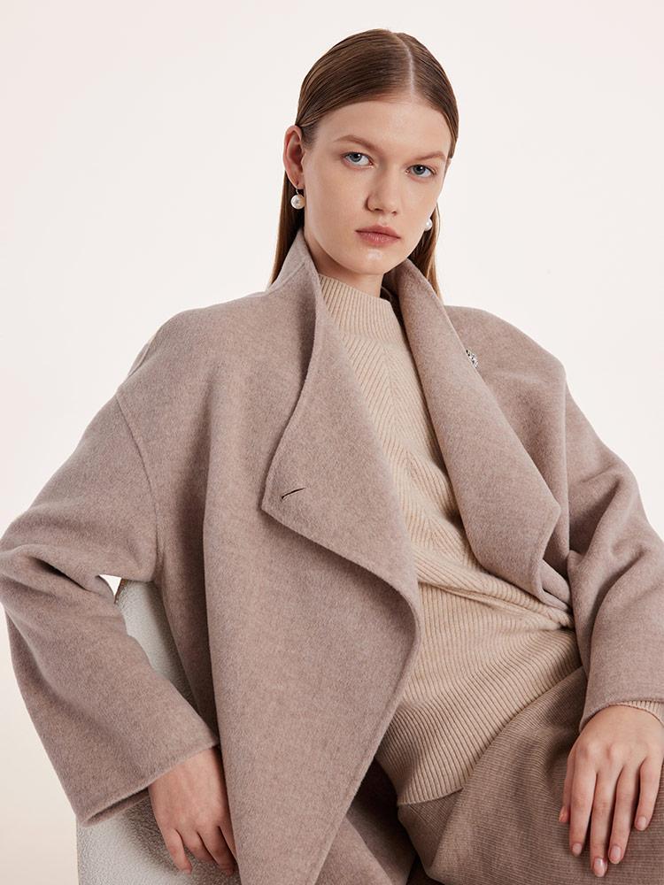 Mid-Length Wool And Cashmere Coat With Belt GOELIA