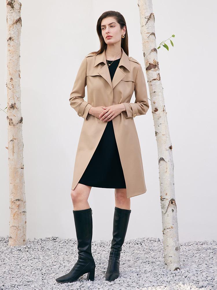 Woolen on sale trench coat
