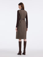 Washable Wool Vest Dress And Knitted Sweater Two-Piece Set With Belt GOELIA